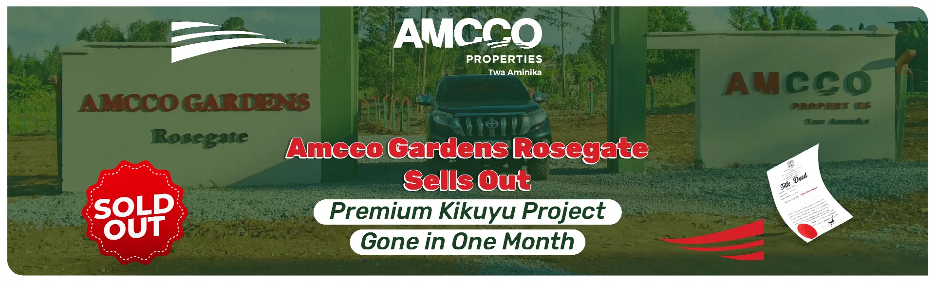 Amcco Gardens Rosegate Sells Out: Premium Kikuyu Project Gone in One Month