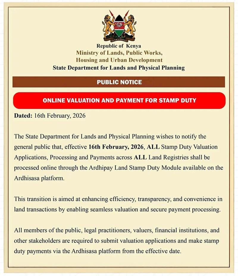 National Stamp Duty Module (NSDM) Public Notice Understanding Kenya’s National Stamp Duty Module (NSDM)