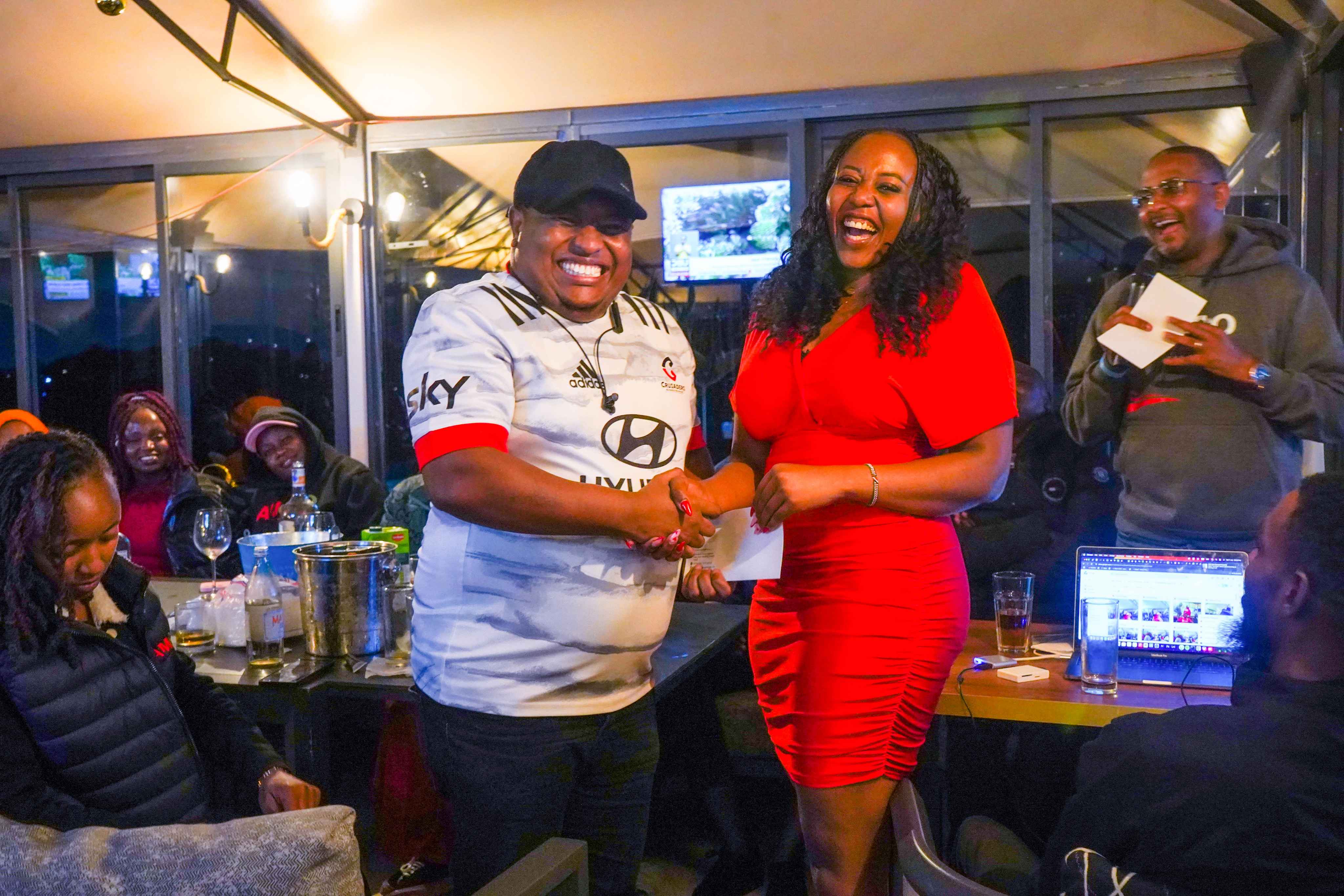 Mwikali being awarded