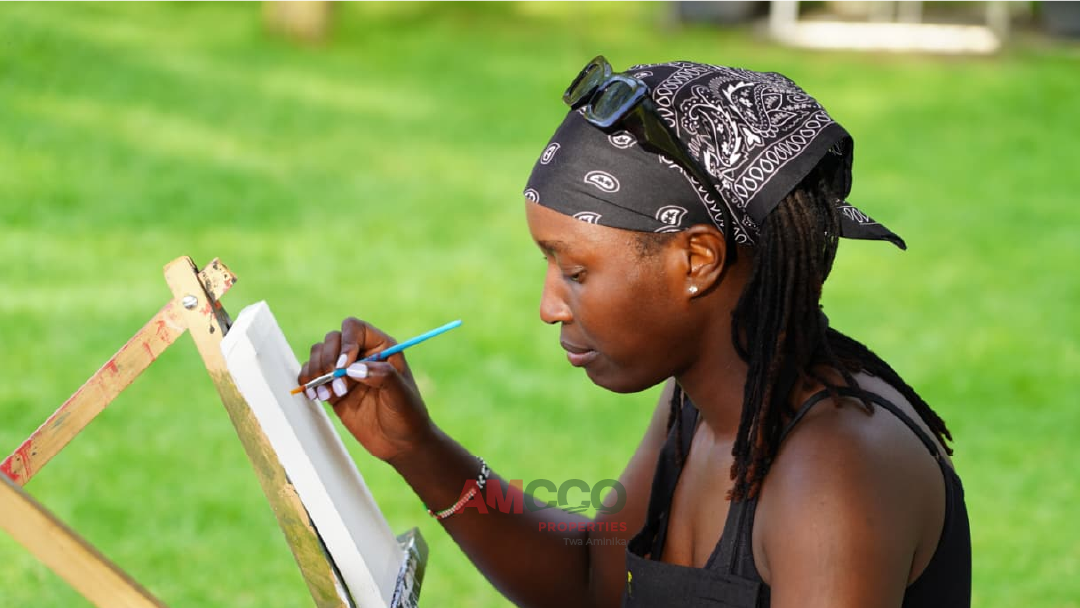 Staff painting during the Amcco H1 team retreat