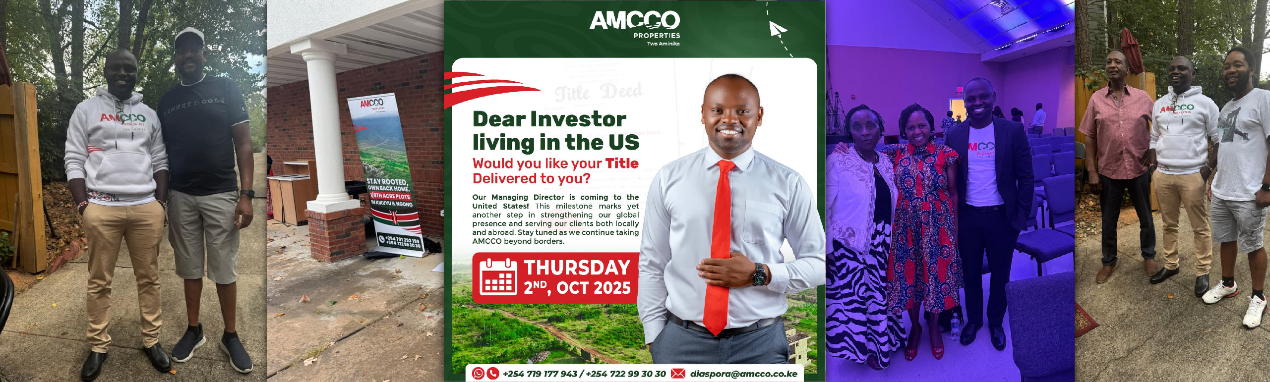 Amcco Properties MD Travels to US to Deliver Title Deeds and Meet Diaspora Investors